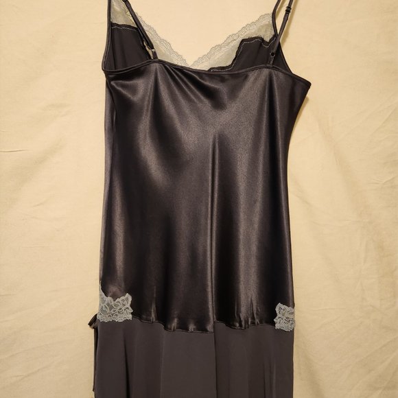 Grey and cream satin lace slip dress - Picture 4 of 14